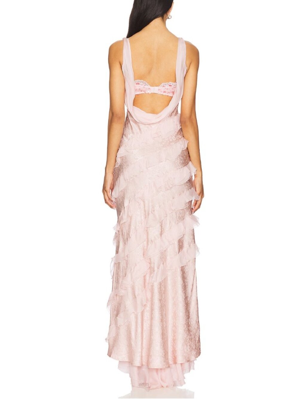 NEW $729 FOR LOVE AND LEMONS FLORENCE GOWN DRESS IN PINK SIZE S - Picture 3 of 10